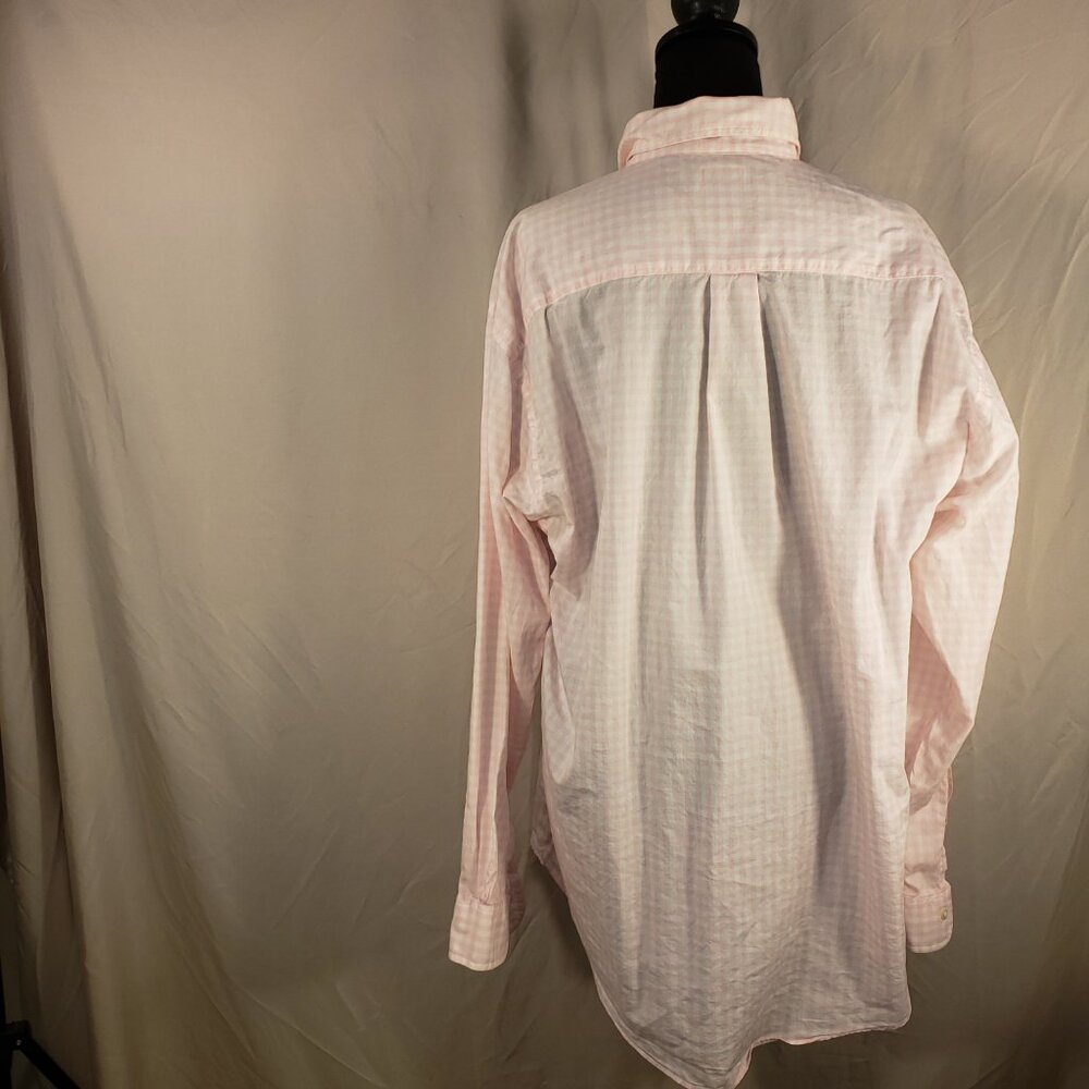 Brooks Brothers Pink Gingham Relaxed Fit Button-Down Shirt 16-4 - Picture 4 of 5